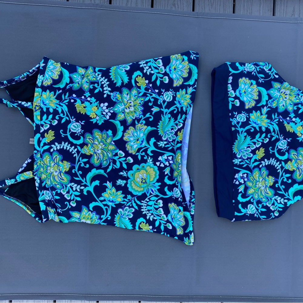 Lands' End Blue and Green Swimwear - Picture 5 of 5